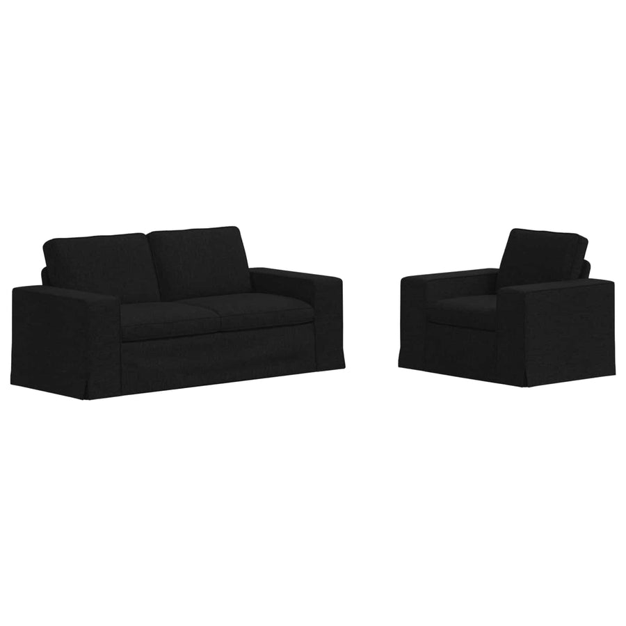 Bank 2 pcs Zwart Metaal