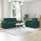Sofa 2 pcs Dark green 182 x 80 x 82 cm Fabric
