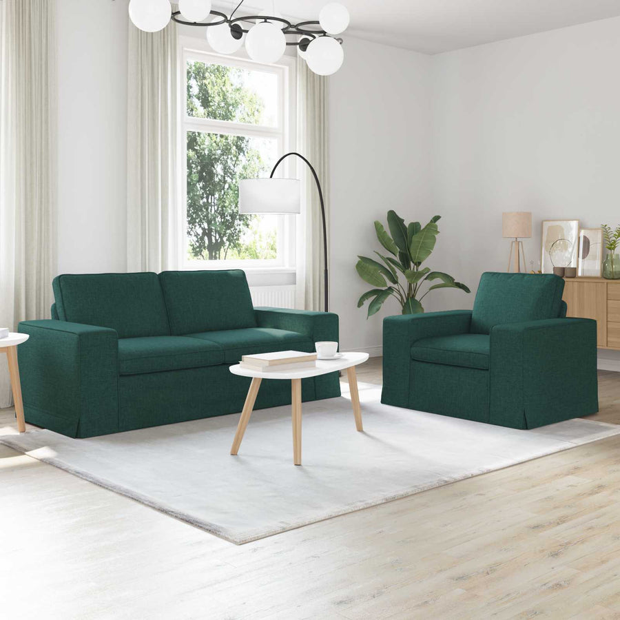 Bank 2 pcs Donkergroen Metaal
