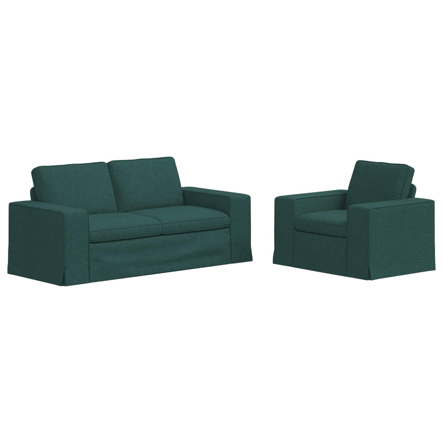 Bank 2 pcs Donkergroen Metaal