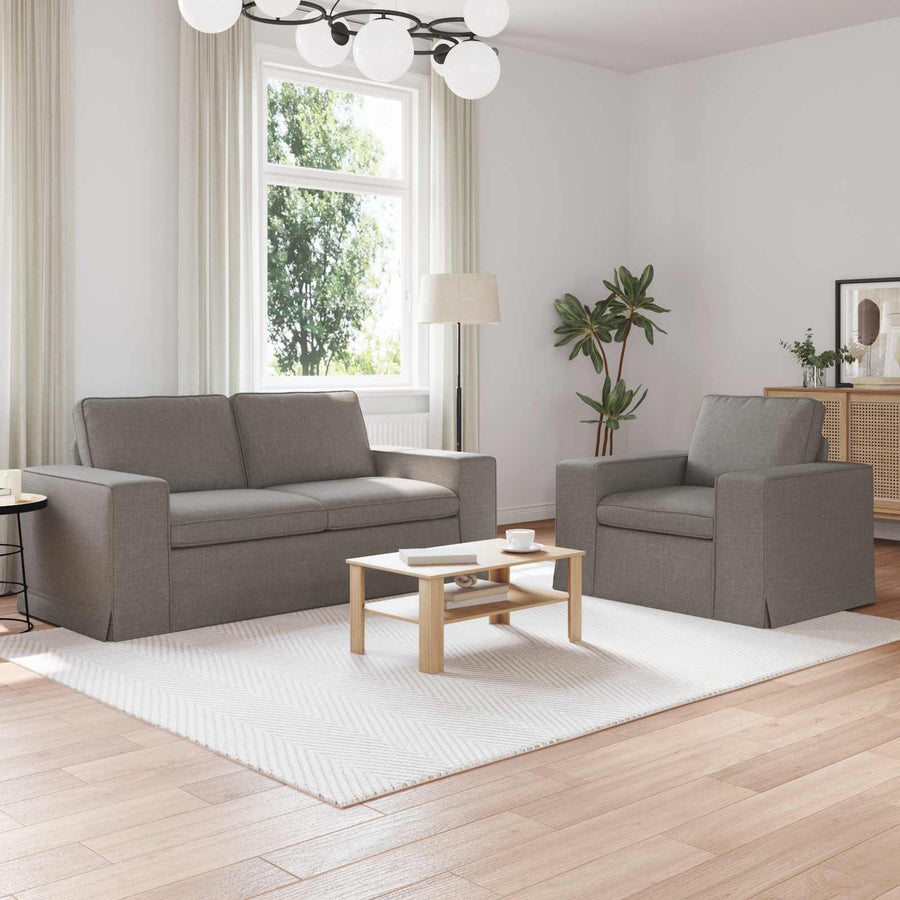 Bank 2 pcs Taupe Metaal