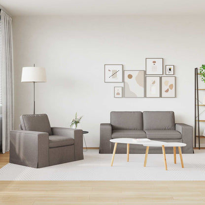 Bank 2 pcs Taupe Metaal