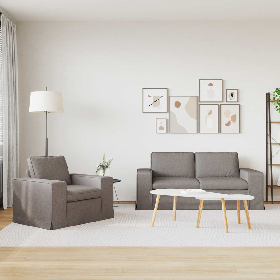 Bank 2 pcs Taupe Metaal