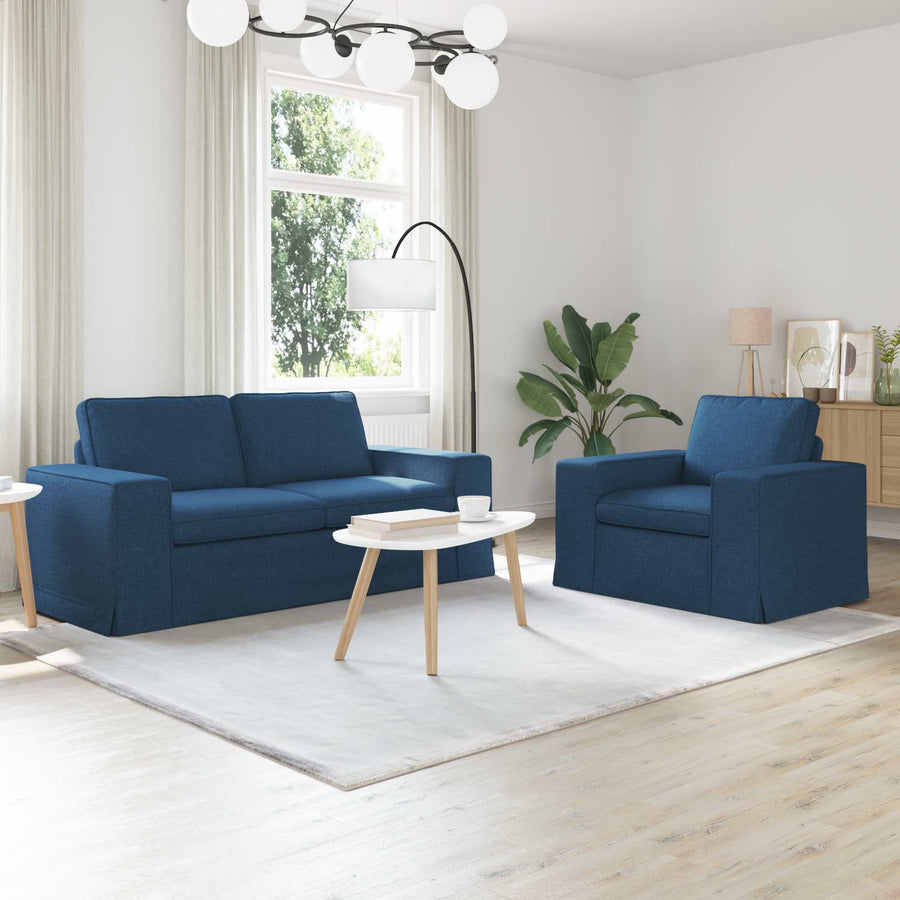 Bank 2 pcs Blauw Metaal