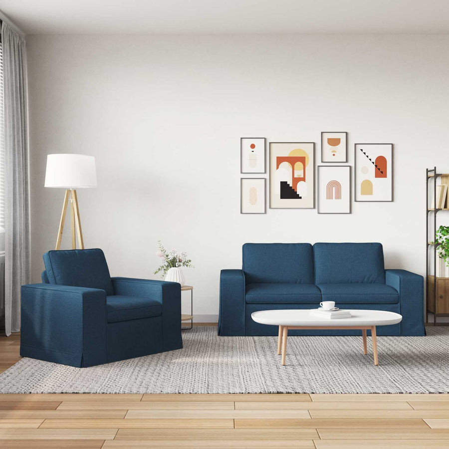 Bank 2 pcs Blauw Metaal