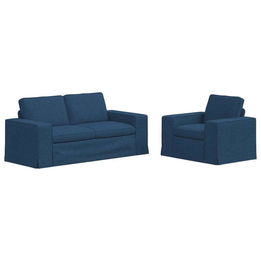 Bank 2 pcs Blauw Metaal