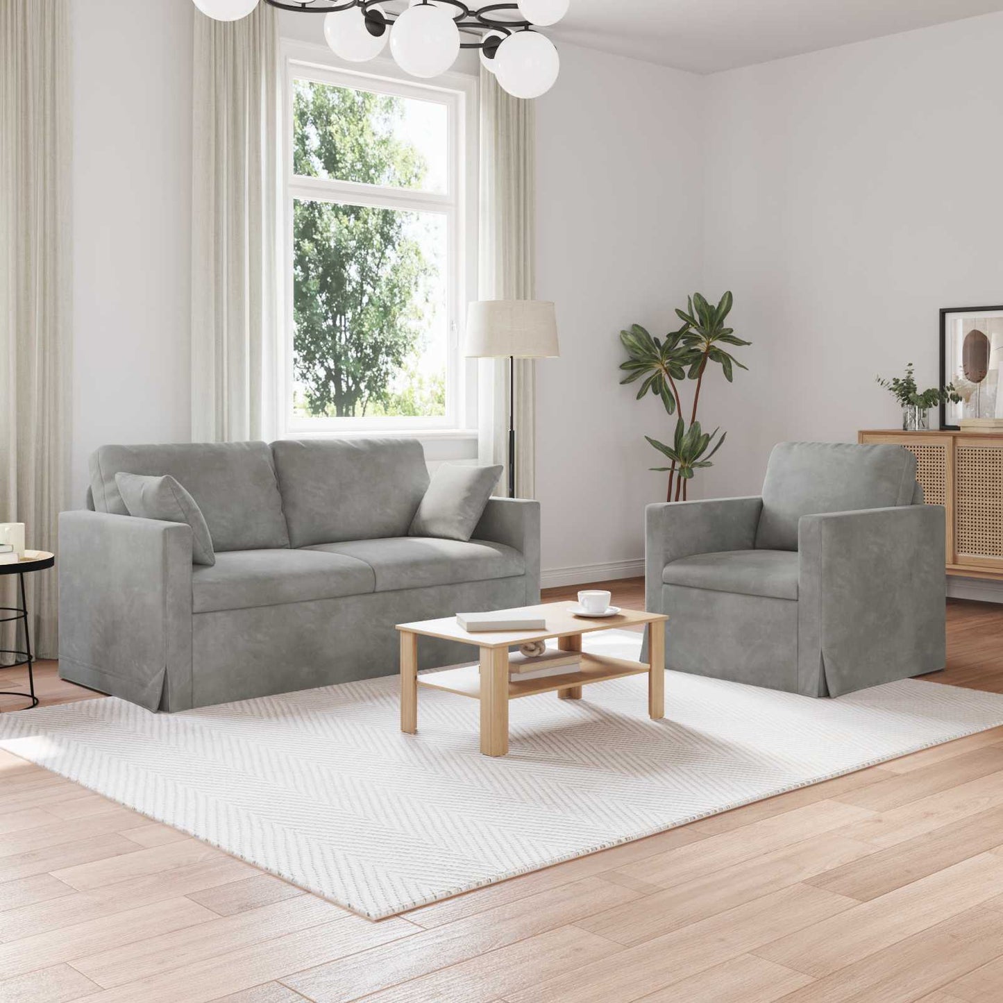 Bank 2 pcs Lichtgrijs