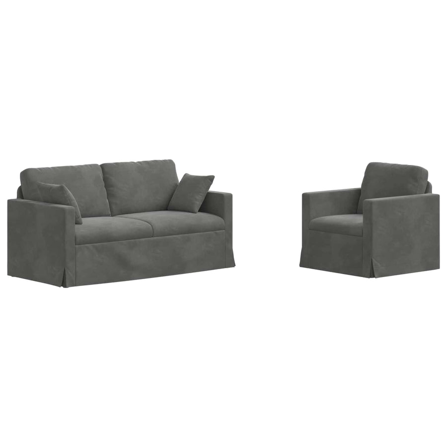 Bank 2 pcs Donkergrijs