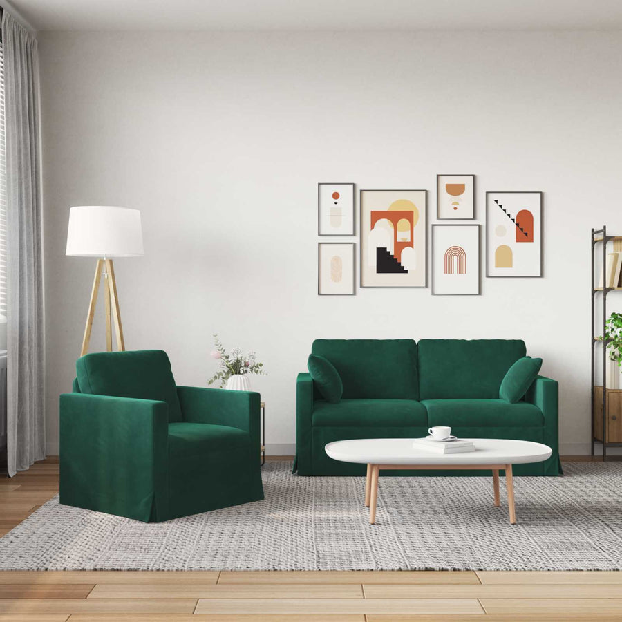 Bank 2 pcs Donkergroen