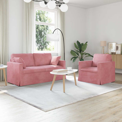Bank 2 pcs Roze Totale afmetingen: 158 x 78 x 80 cm (B x D x H)