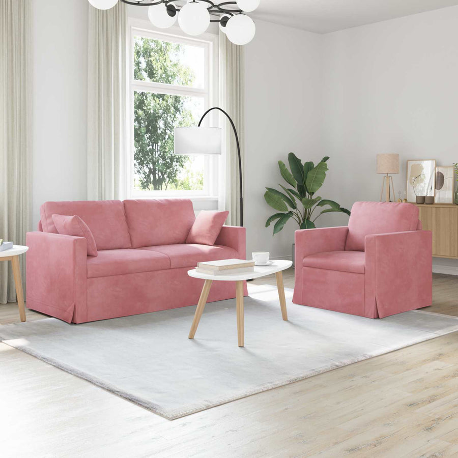 Bank 2 pcs Roze Totale afmetingen: 158 x 78 x 80 cm (B x D x H)
