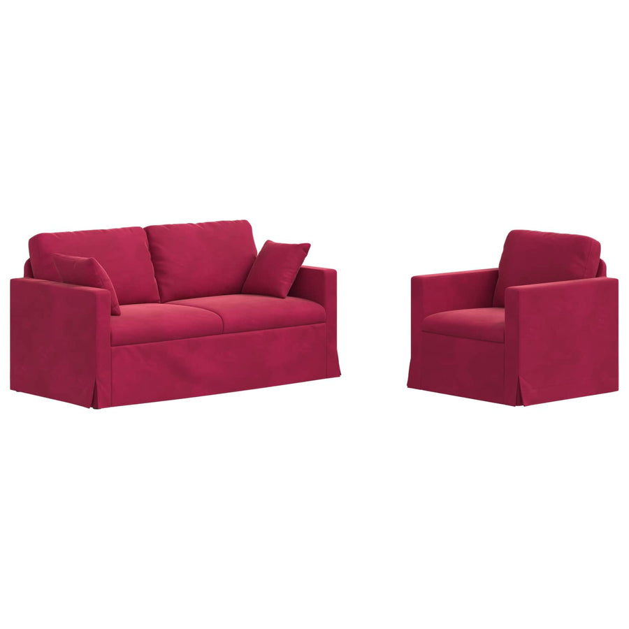 Bank 2 pcs Wijnrood