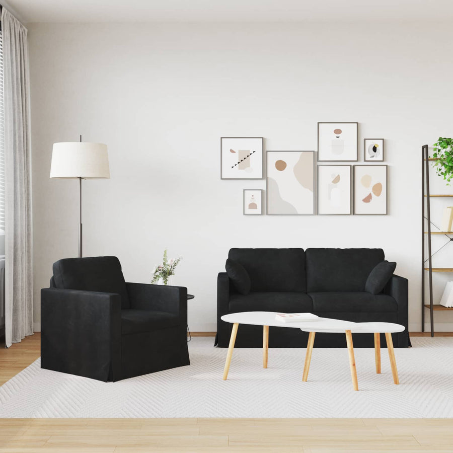 Bank 2 pcs Zwart