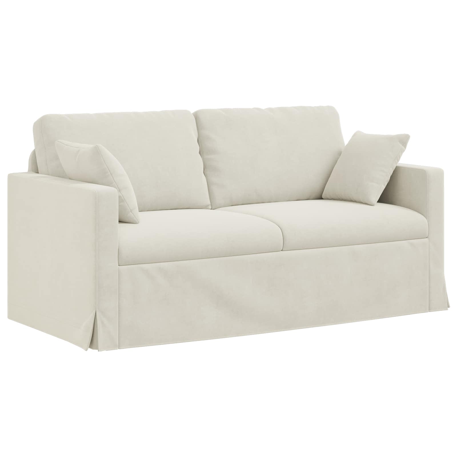 Bank 2 pcs Crème 158 x 78 x 80 cm Fluweel