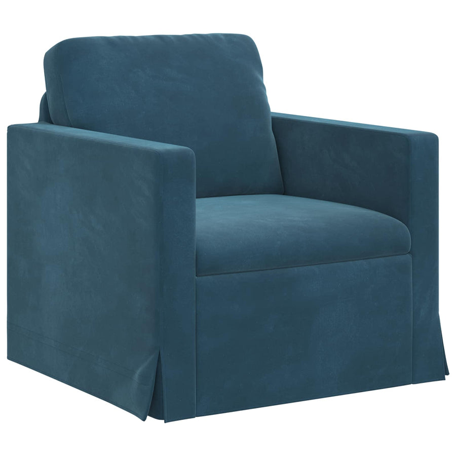 Bank 2 pcs Blauw 158 x 78 x 80 cm Fluweel