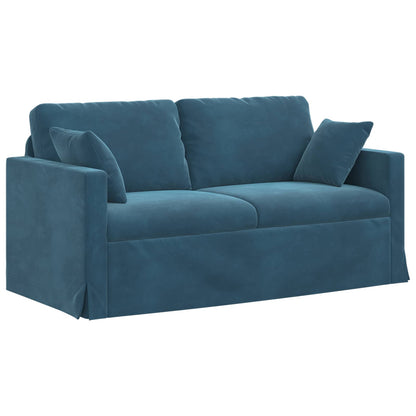Bank 2 pcs Blauw 158 x 78 x 80 cm Fluweel