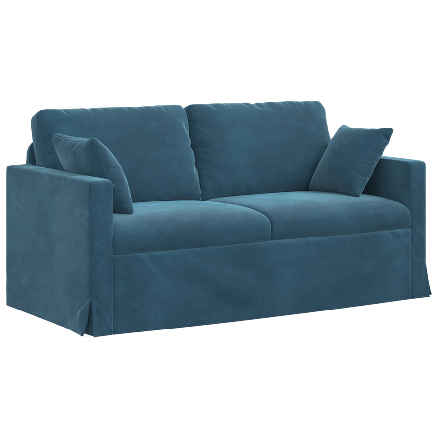 Bank 2 pcs Blauw 158 x 78 x 80 cm Fluweel