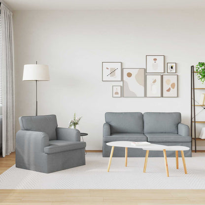 Bank 140cm 2 pcs Lichtgrijs Metaal