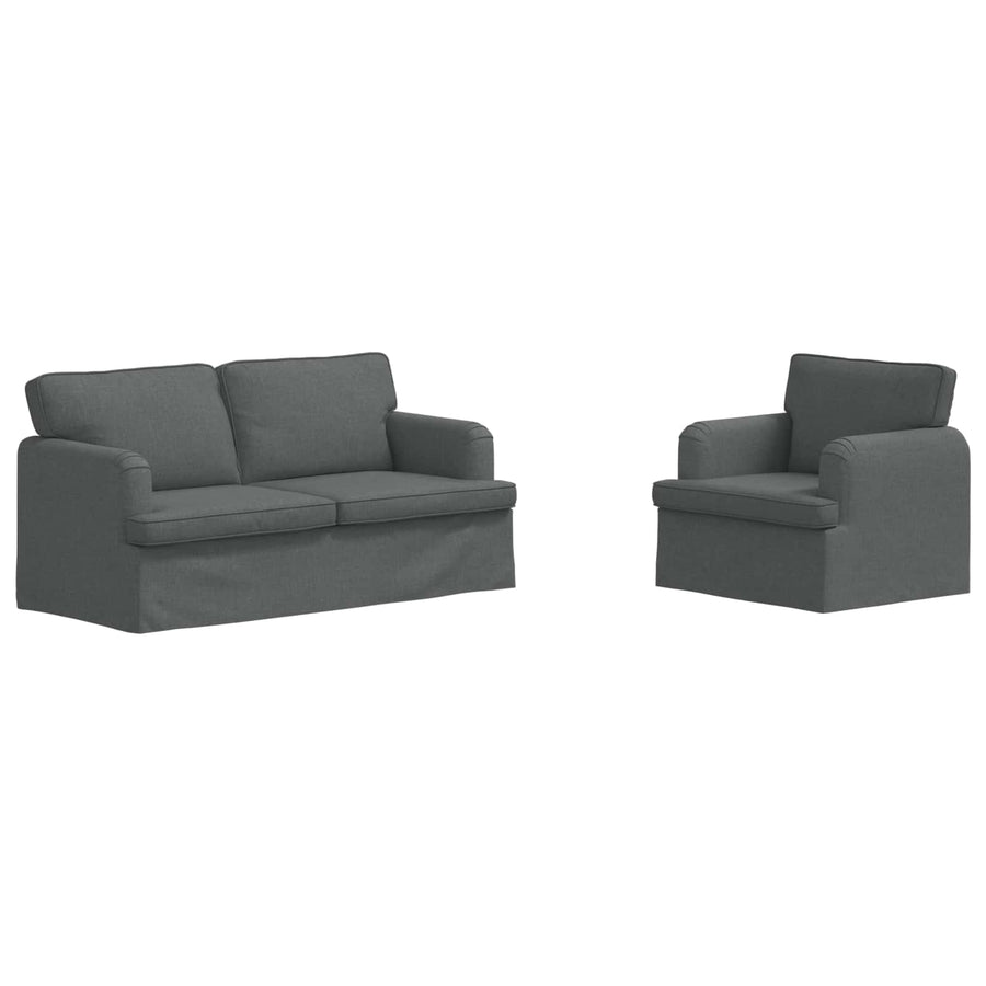 Bank 2 pcs Donkergrijs Metaal