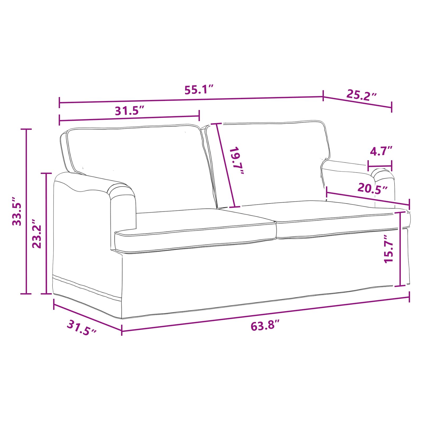 Bank 2 pcs Donkergrijs Metaal