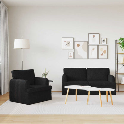 Bank 140cm 2 pcs Zwart Metaal