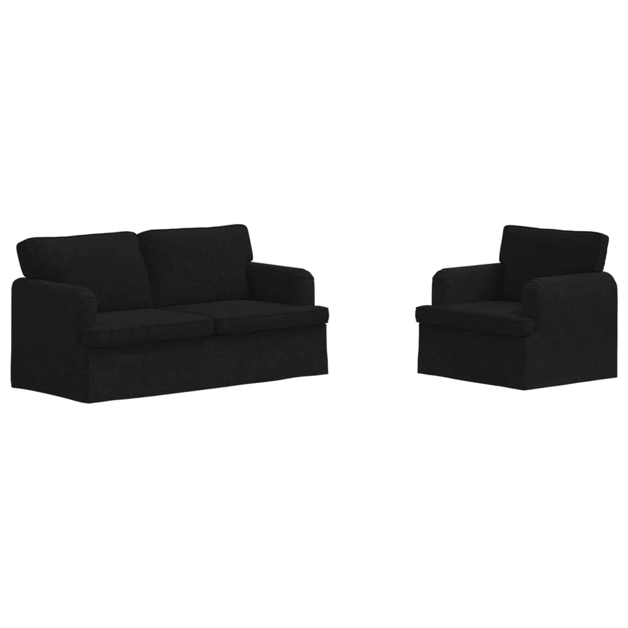 Bank 140cm 2 pcs Zwart Metaal