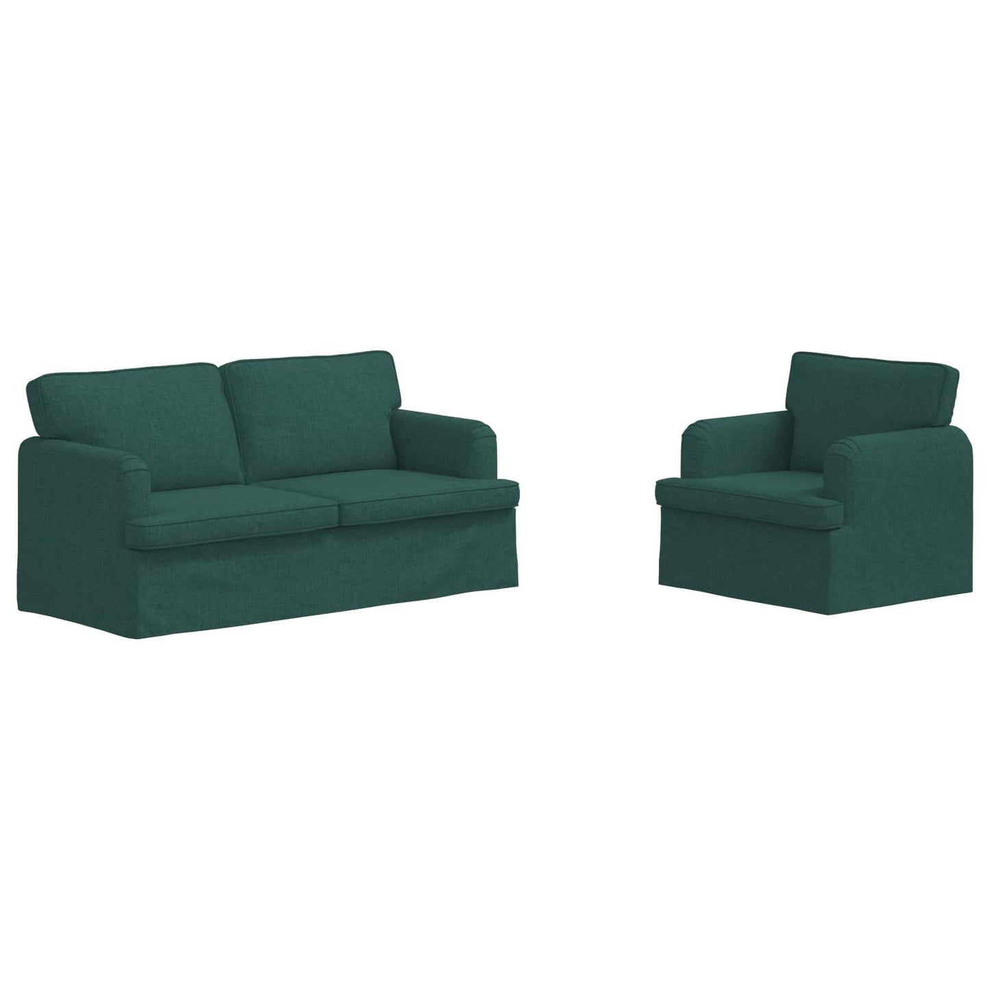 Bank 140cm 2 pcs Donkergroen Metaal
