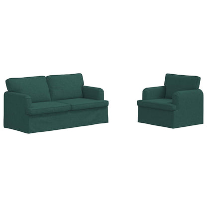 Bank 140cm 2 pcs Donkergroen Metaal