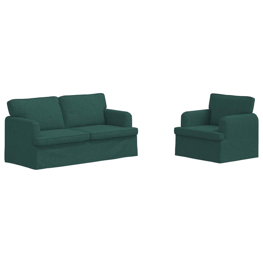 Bank 140cm 2 pcs Donkergroen Metaal