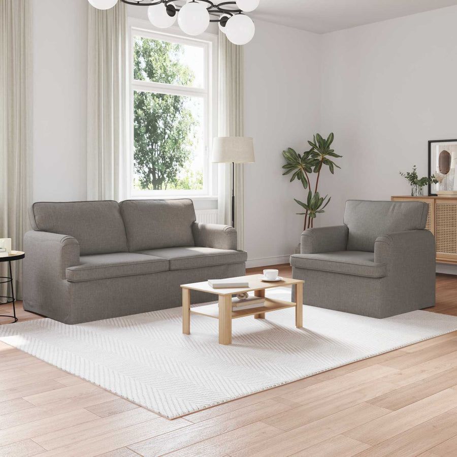 Bank 140cm 2 pcs Taupe Metaal