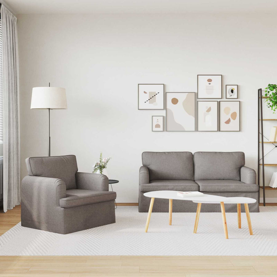 Bank 140cm 2 pcs Taupe Metaal