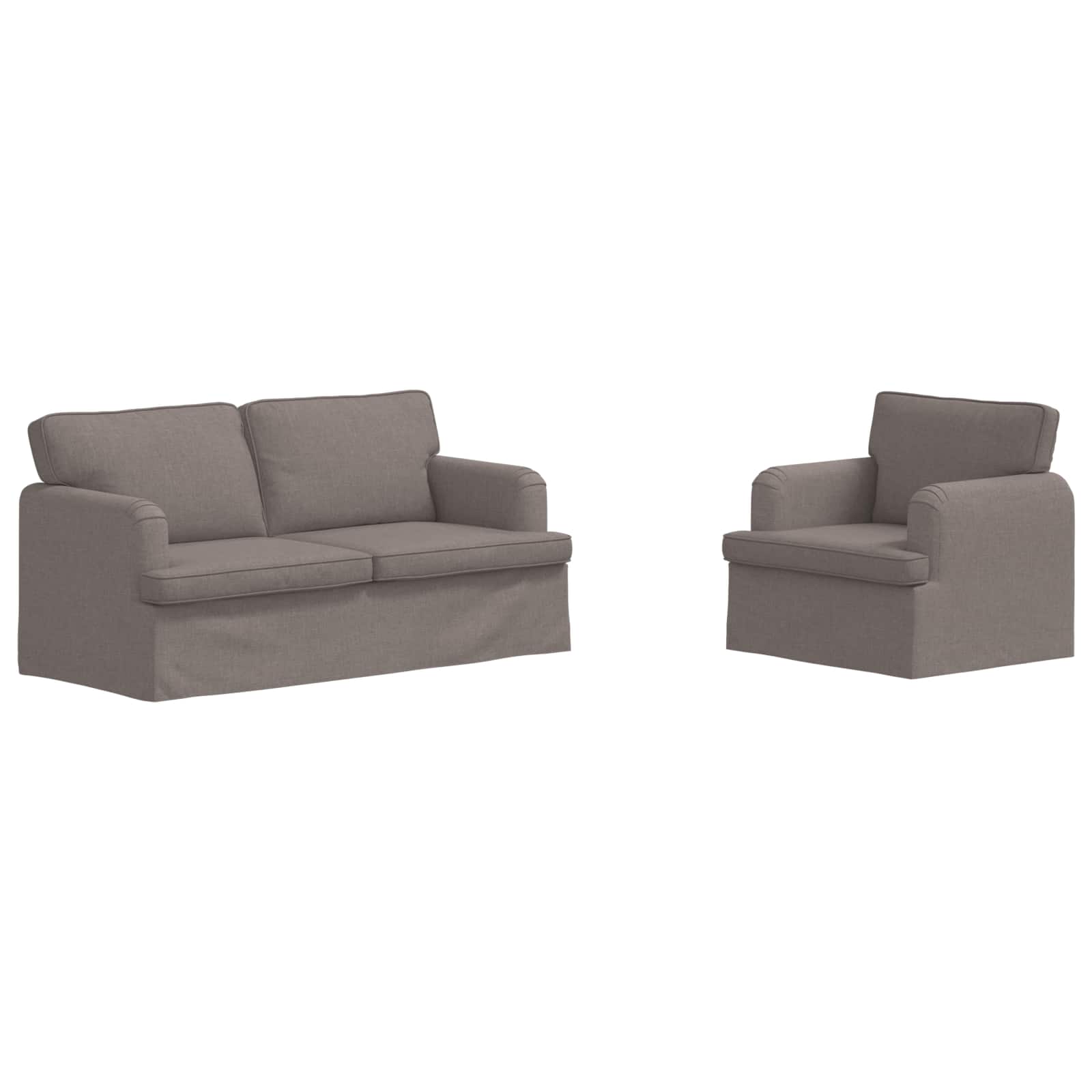 Bank 140cm 2 pcs Taupe Metaal