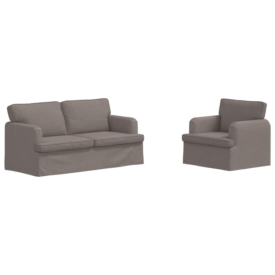 Bank 140cm 2 pcs Taupe Metaal
