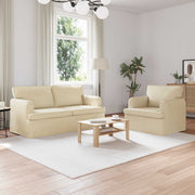 Bank 2-delig crème 162x80x85 cm stof