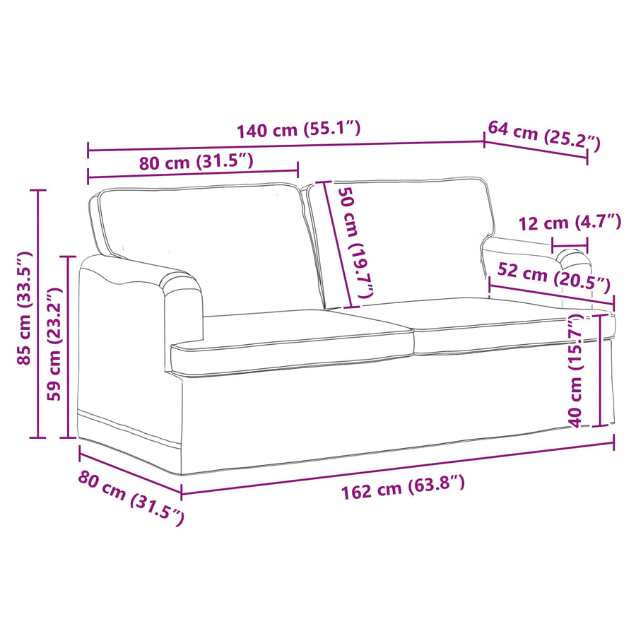 Bank 2 pcs Crème Metaal