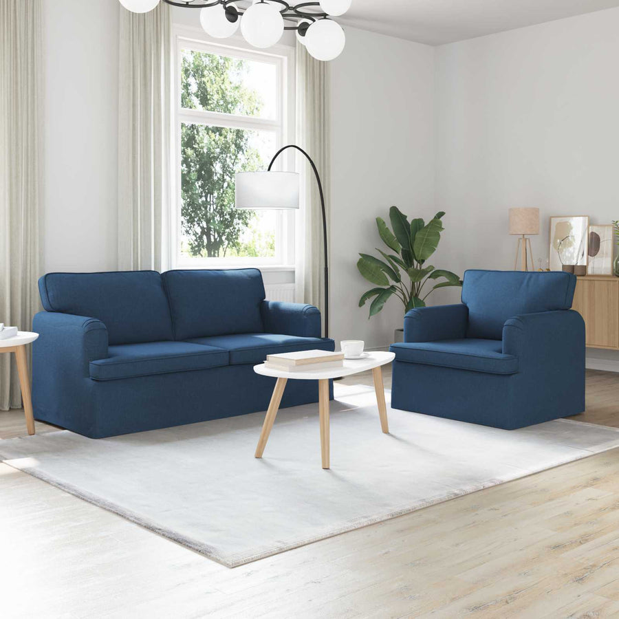Bank 140cm 2 pcs Blauw Metaal