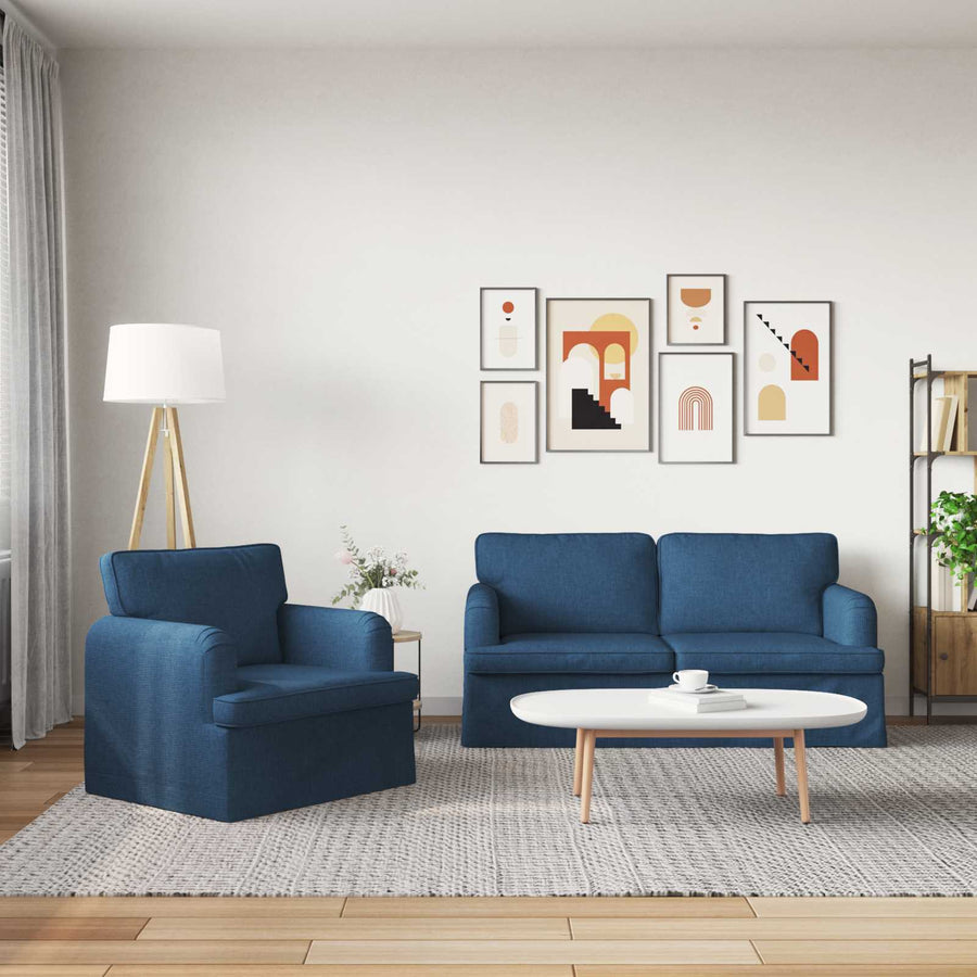 Bank 140cm 2 pcs Blauw Metaal