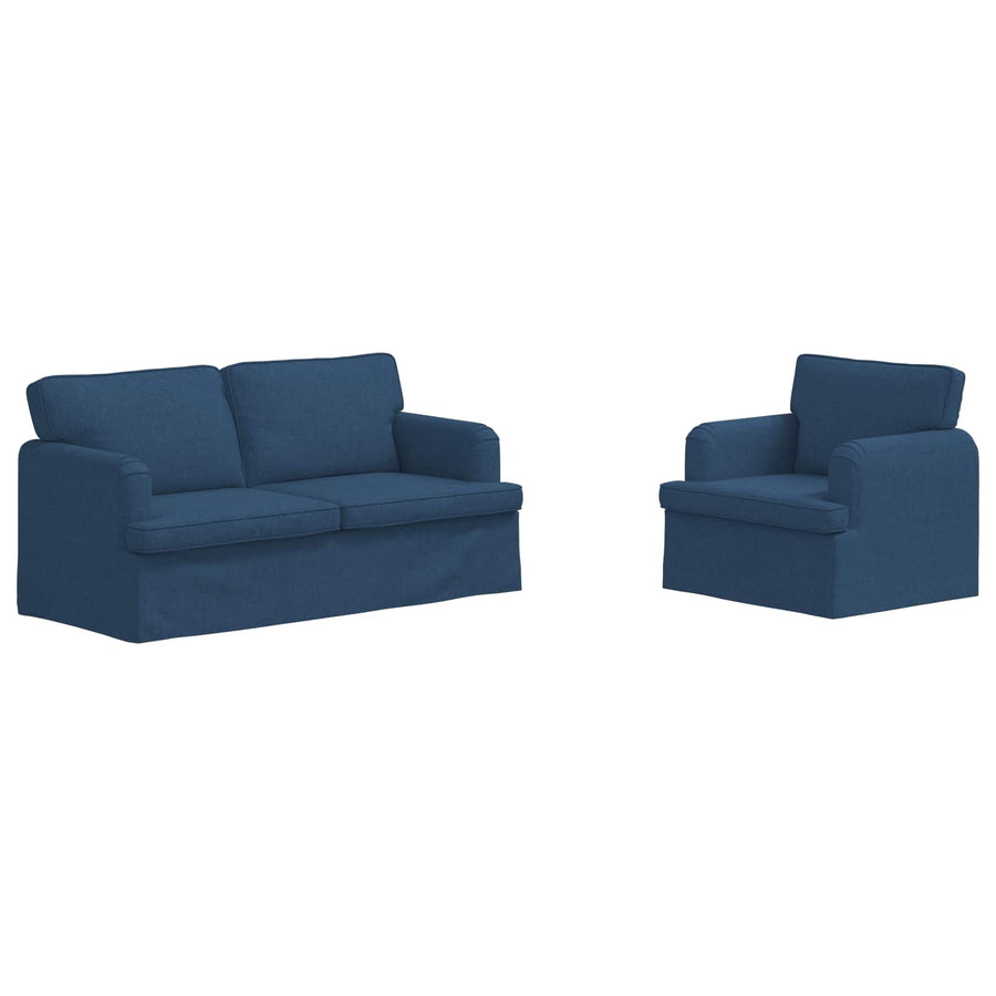 Bank 140cm 2 pcs Blauw Metaal