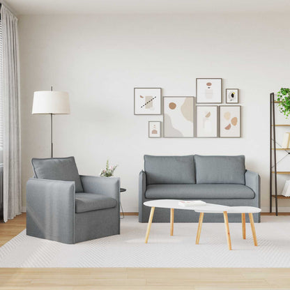 Bank 2 pcs Lichtgrijs Metaal