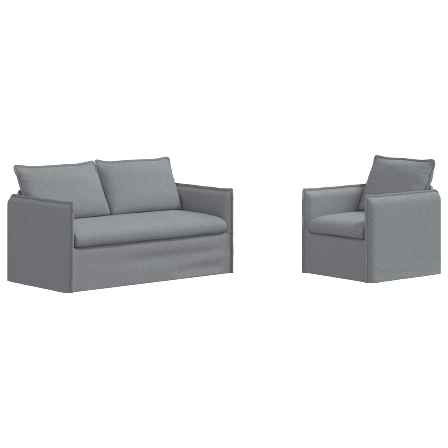 Bank 2 pcs Lichtgrijs Metaal
