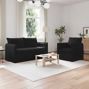 Bank 2-delig zwart 196x82x85 cm stof