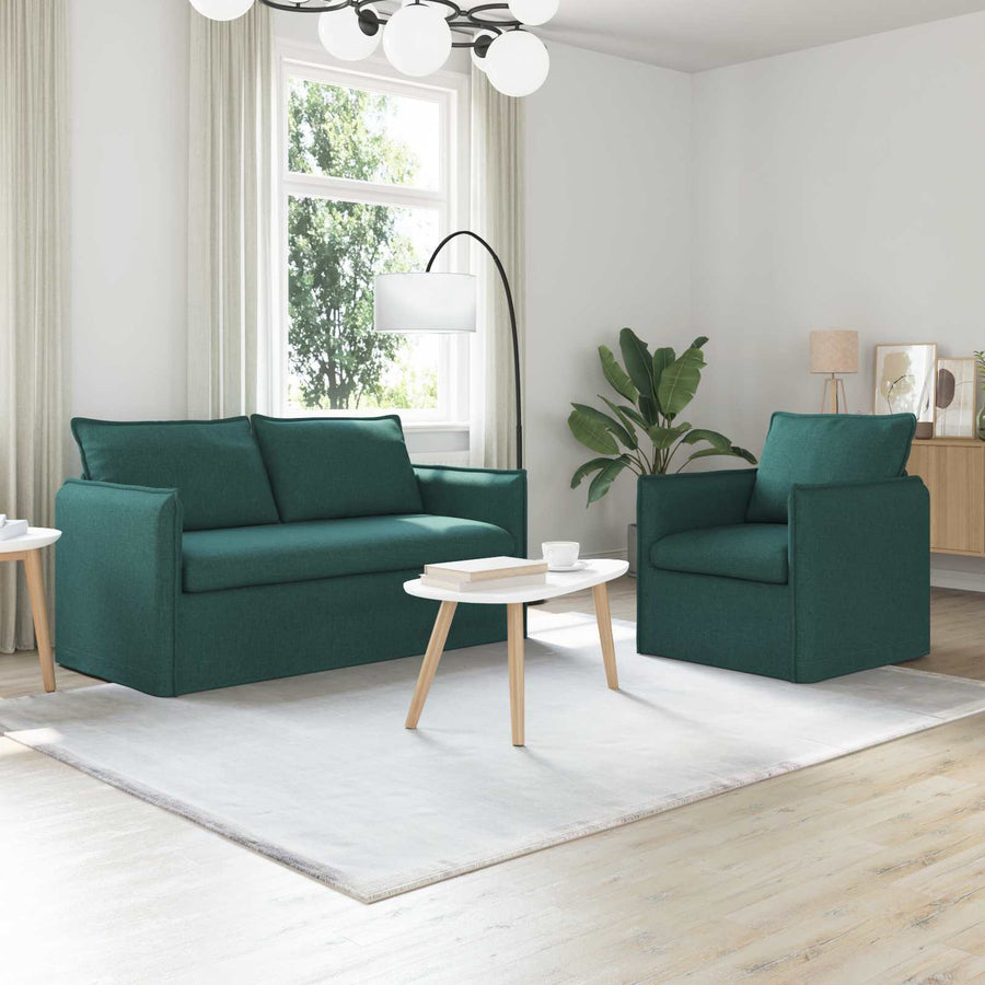 Bank 2 pcs Donkergroen Metaal