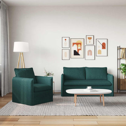 Bank 2 pcs Donkergroen Metaal