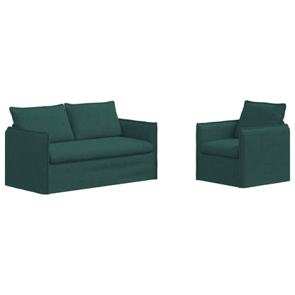Bank 2 pcs Donkergroen Metaal