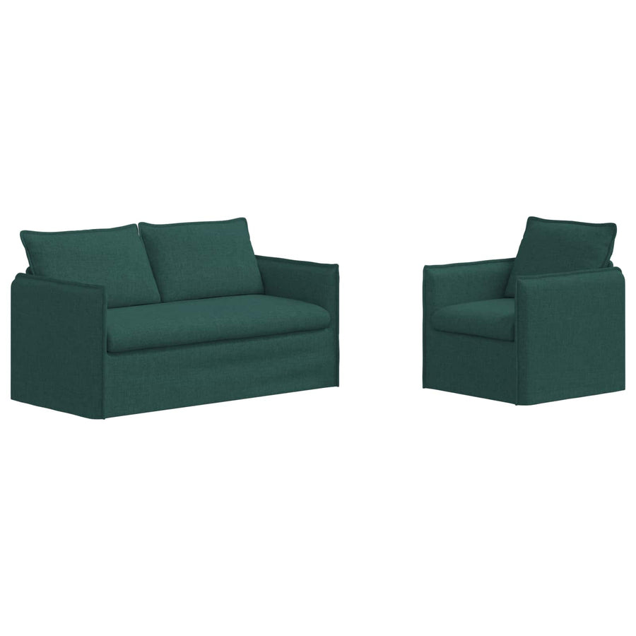 Bank 2 pcs Donkergroen Metaal