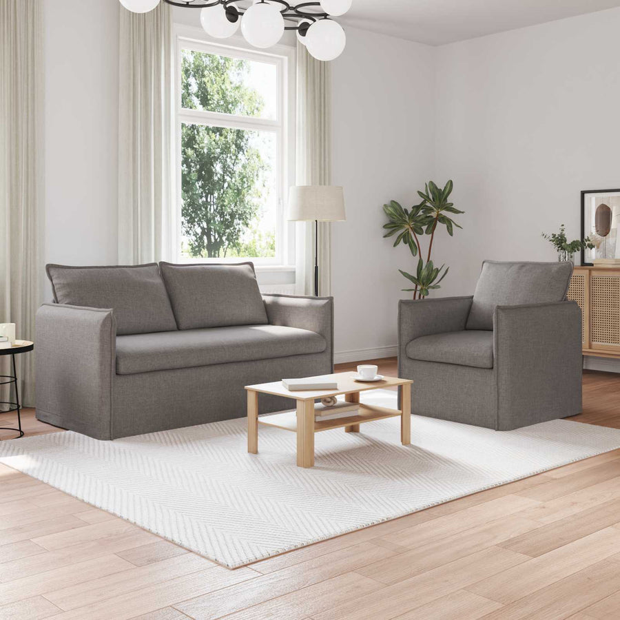 Bank 2 pcs Taupe Metaal