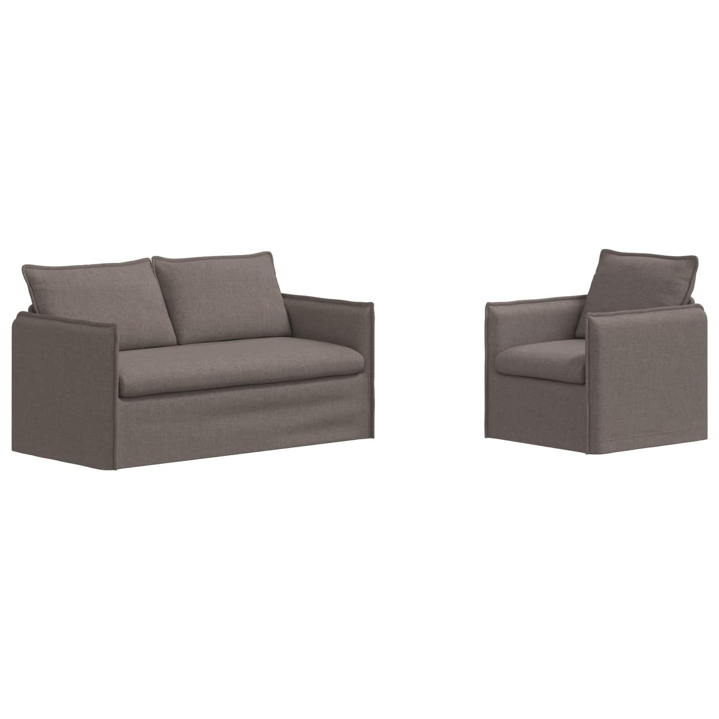 Bank 2 pcs Taupe Metaal