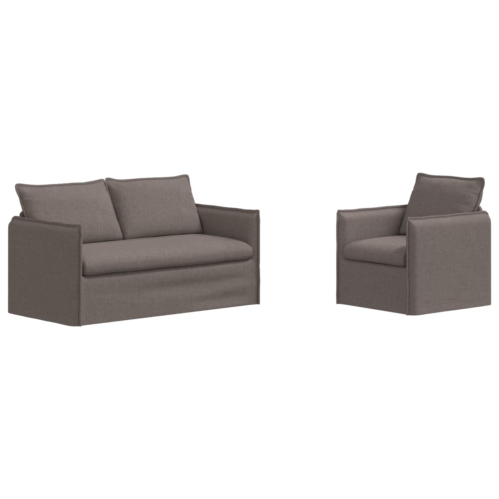 Bank 2 pcs Taupe Metaal