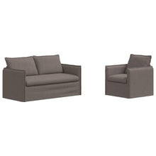 Bank 2 pcs Taupe Metaal