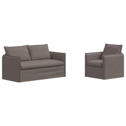 Bank 2 pcs Taupe Metaal